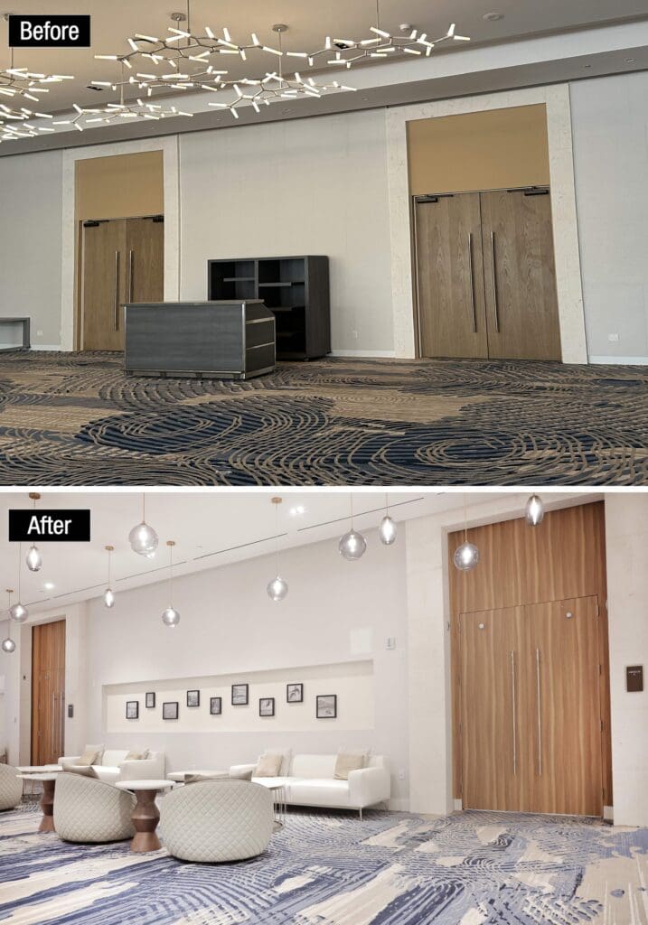 Before After Engineered Group Hotel hall