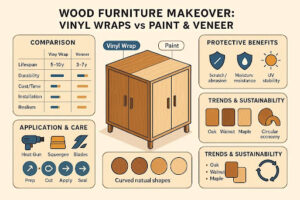  Infographic detailing differences between vinyl wraps vs paint and veneer